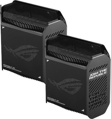 Asus ROG Capture GT6 WiFi-Mesh-Netzwerk Zugriffspunkt Wi-Fi 6 Tri Band (2.4 & 5 & 5GHz) in Doppelter Bausatz Schwarz