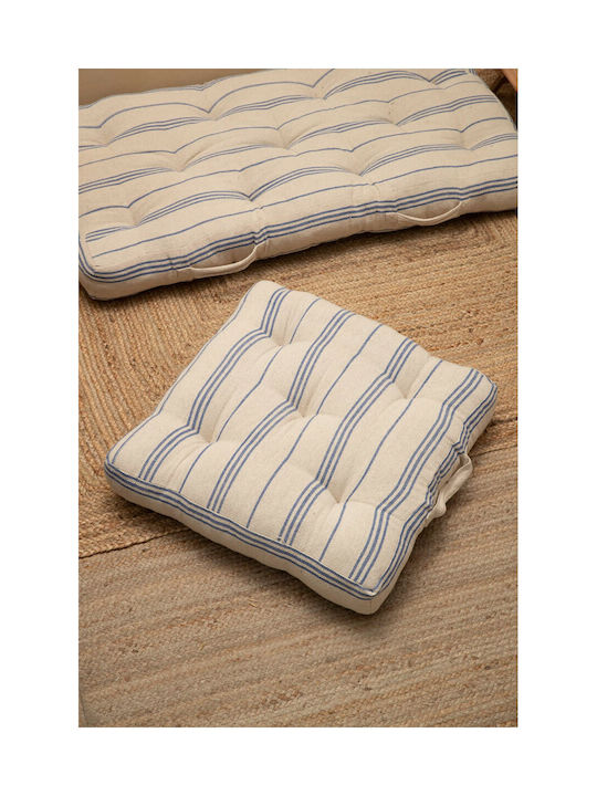 Calma House Μαξιλάρα Δαπέδου Capri από 100% Βαμβάκι Blue 60x60εκ.