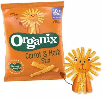 Organix Snacks-uri Stix cu Gust de Morcov și ierburi Fără zahăr 60gr pentru 10+ luni 1buc