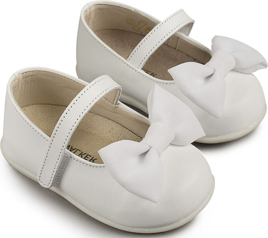 Babywalker Βαπτιστικές Δερμάτινες Μπαλαρίνες Λευκές