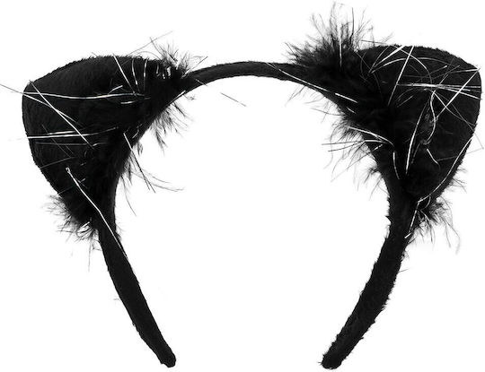 Cat Headband and Tail Costume Set Carnival Accessory Black