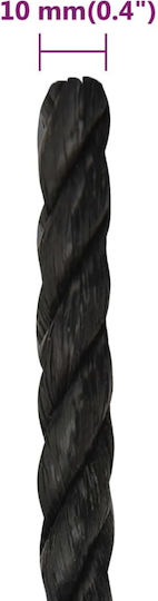 vidaXL Rope with Diameter 10mm and Length 25m Black Working Rope 10mm 25m made of Polypropylene
