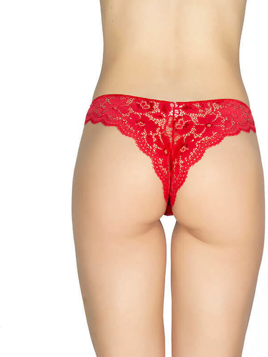 Γυναικεία Brazil 2Pack με Δαντέλα Red/Black