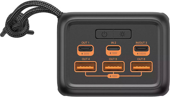 Sandberg Active Power Bank 50000mAh 130W with 3 USB-A Ports and 2 USB-C Ports Power Delivery Black