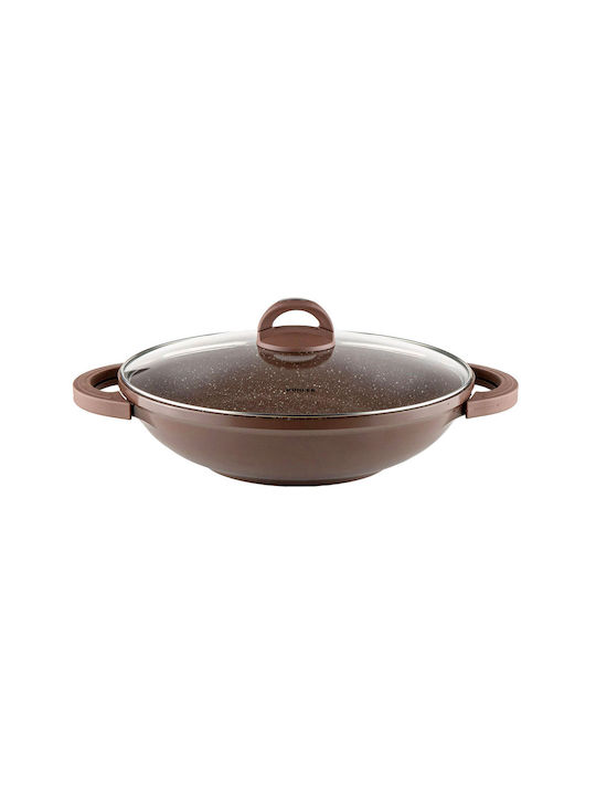 Muhler Mia Wok with Cap made of Die-Cast Aluminum with Stone Coating 32cm