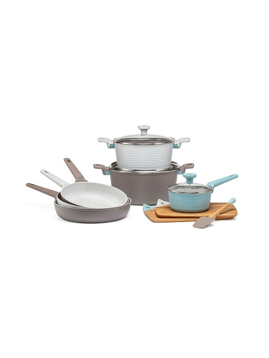 Luigi Ferrero Aluminum Pan with Stone Interior Coating Beige 24cm