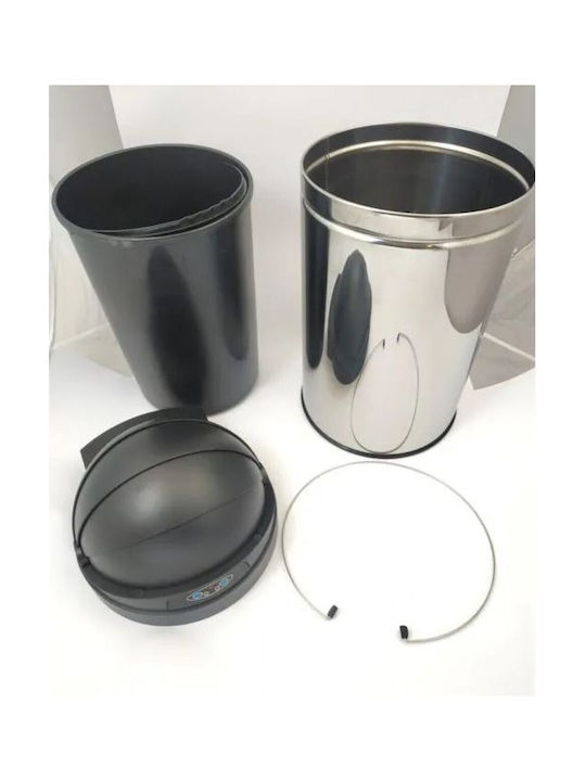 Ecosales Bubble Dhole Waste Bin Made of Inox Silver 30L