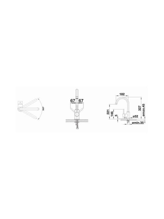Blanco Mida Kitchen Counter Faucet Soft White