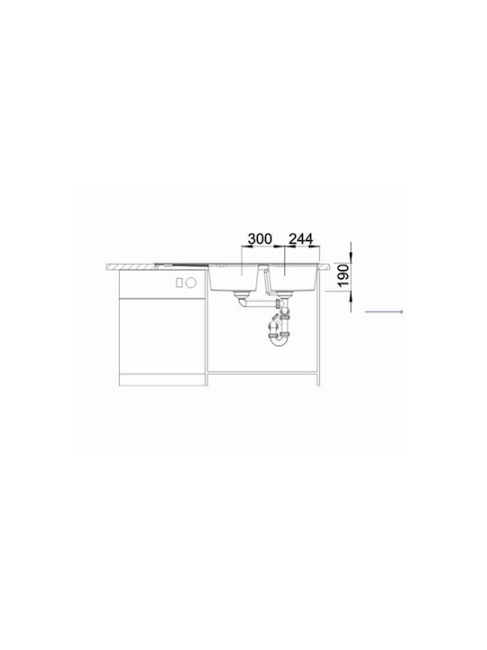 Blanco Zia 8 S 526027 Drop-In Chiuvetă din Granit Sintetic L116xW50cm Negru