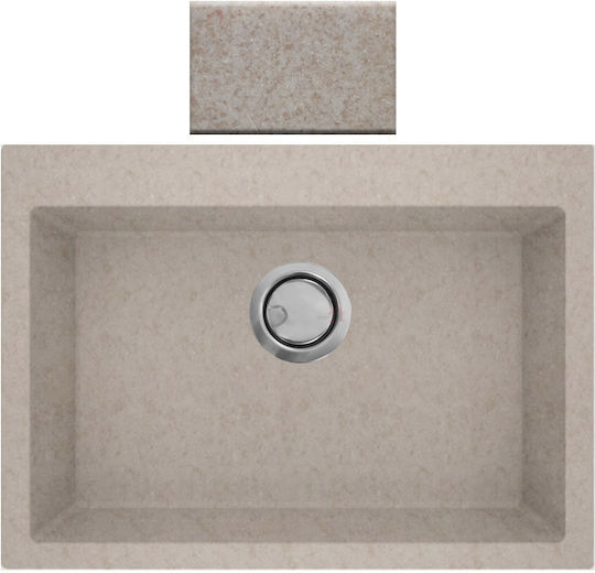 Crown Quadra Q-60 6760 6760-130 Drop-In Sink Synthetic Granite W60xD50cm Sabbia