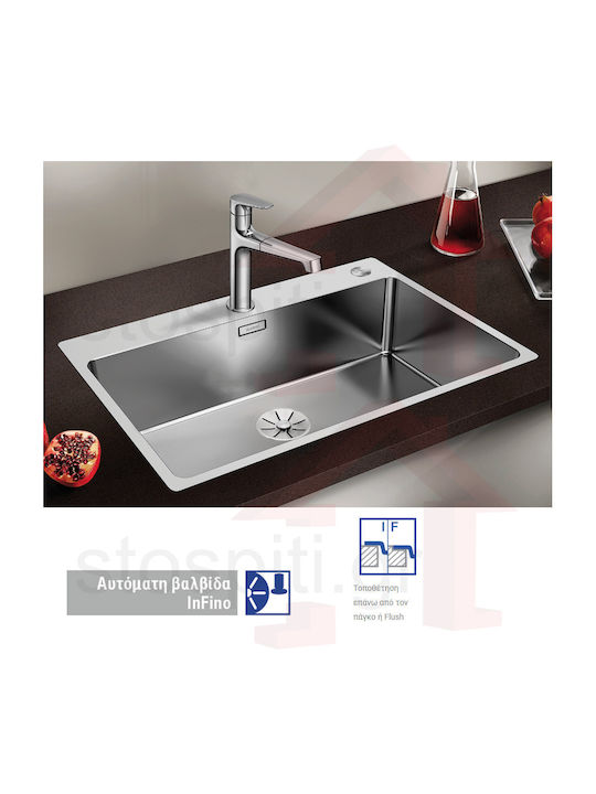 Blanco Andano 700-IF/A Ισόπεδος Νεροχύτης Inox Σατινέ Μ74xΠ50cm Ασημί
