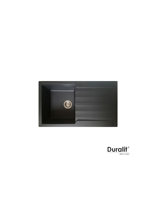 Duralit KS100 KS100-420 Drop-In Sink Synthetic Granite W86xD50cm Graphite