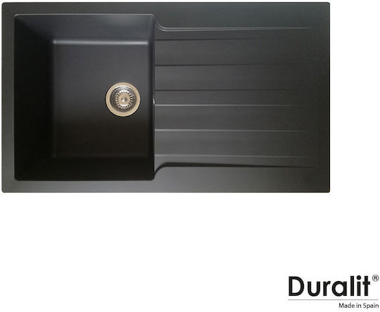 Duralit KS100 KS100-420 Drop-In Chiuvetă din Granit Sintetic L86xW50cm Grafit
