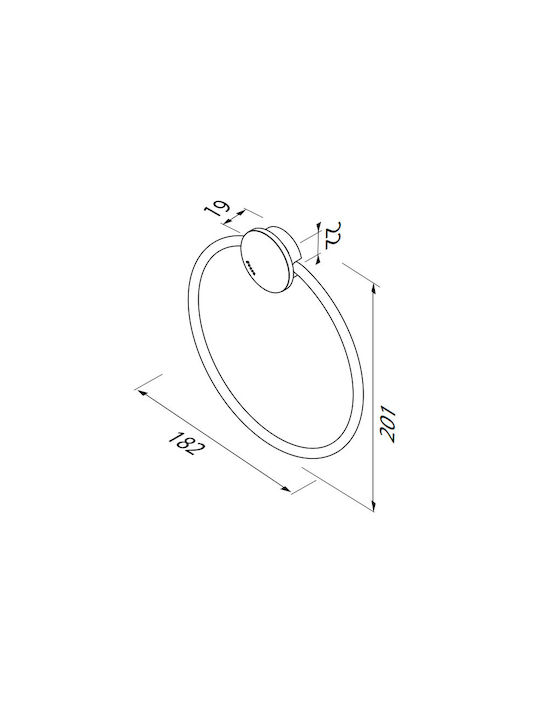 Geesa Opal Single Wall-Mounted Bathroom Ring Silver