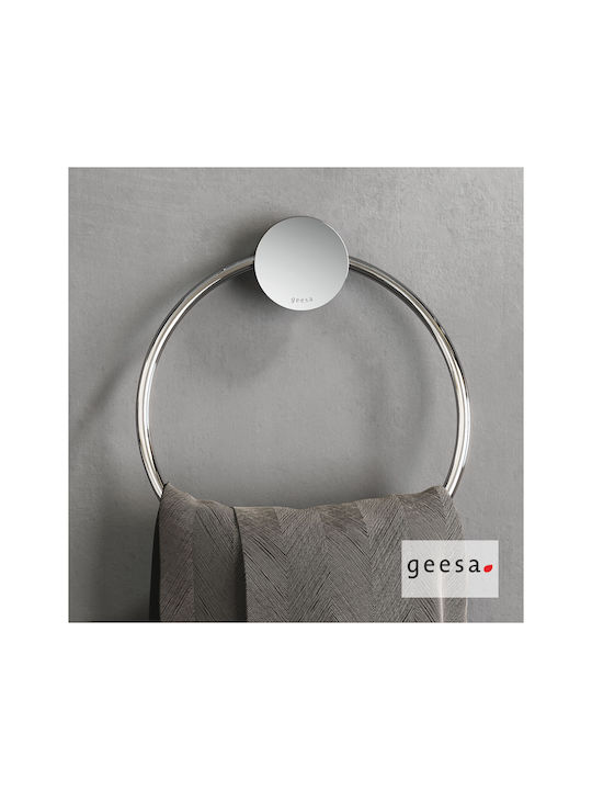 Geesa Opal Single Wall-Mounted Bathroom Ring Silver