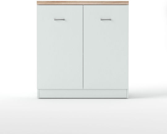 Μπουφές Top Mix Ξύλινος με Συρτάρια Λευκό / Sonoma 80x33x85cm
