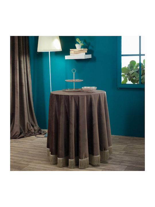 Teoran Checkered Velvet with Fringe 03 140x140cm