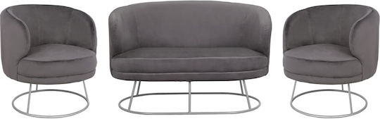 Σετ Σαλονιού 3-Sitzer & Sessel Grey Grau