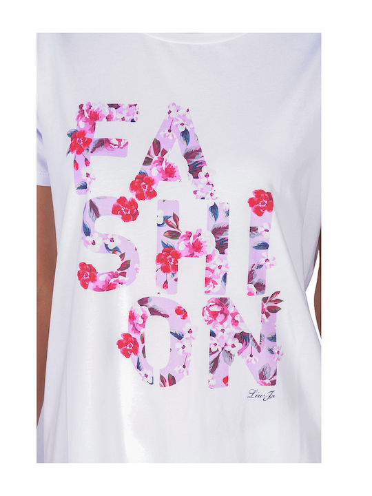 Liu Jo Beachwear Va1J10 Tricou St.fashion Full Bloom T-Shirt L Rochie pentru femei Alb