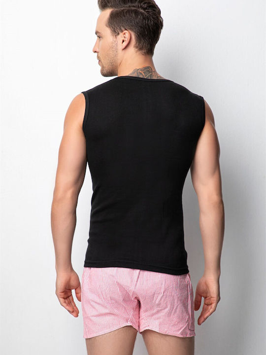 Donex Men's Sleeveless Undershirt Black