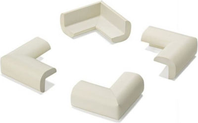 Inofix For Edges & Corners with Sticker made of Plastic in White Color 5.2x5.2x2.4εκ. 4pcs