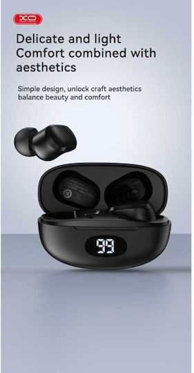 XO X19 In ear Bluetooth хендсфри Слушалки с Кутийка за Зареждане Черен