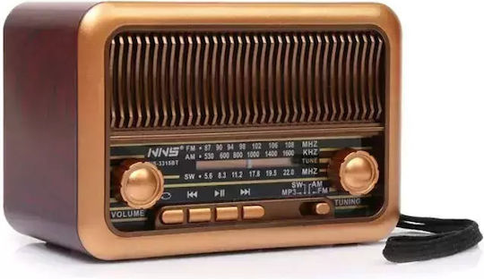 NNS NS-3315BT Retro mit Bluetooth und USB Braun