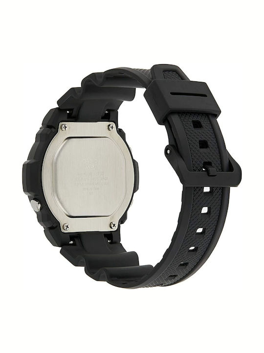 Casio Digital Men's Watch 48mm Chronograph Battery with Black Rubber Strap