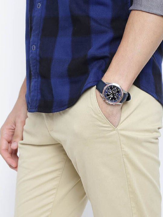 Casio Edifice Herrenuhr 55mm Chronograph Batterie mit Schwarz Kautschukarmband