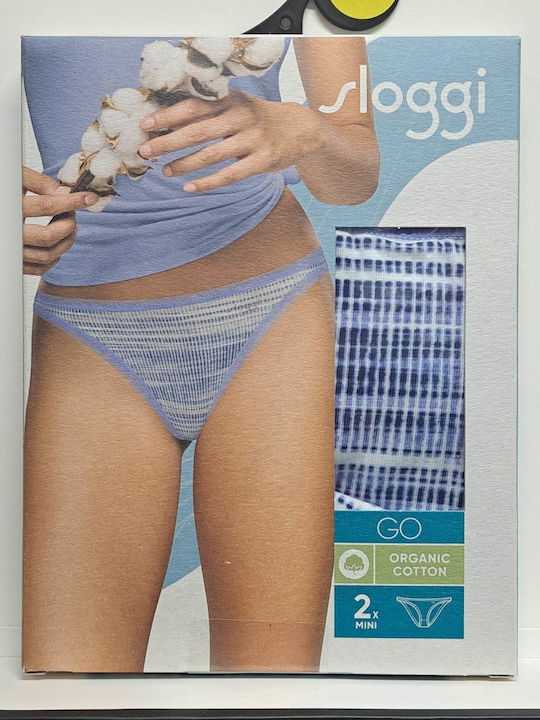 Sloggi Βαμβακερά Γυναικεία Slip 2Pack Μπλε