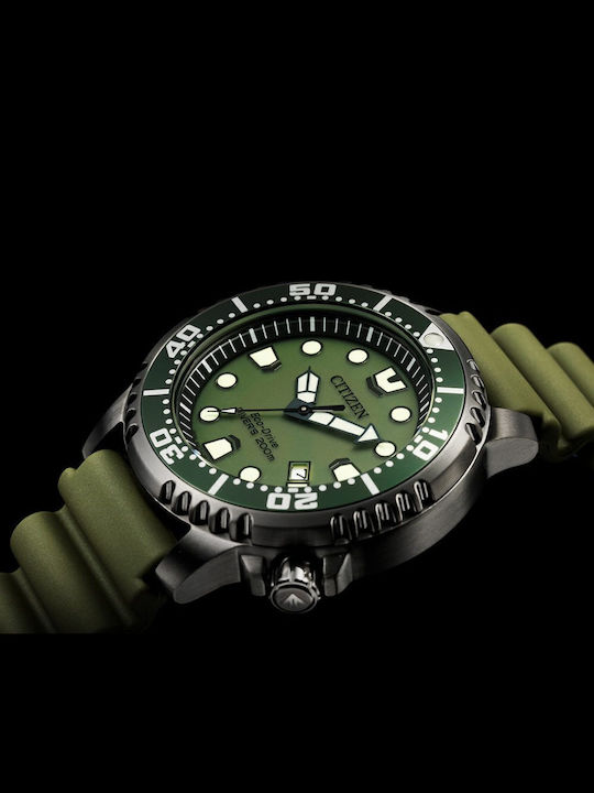 Citizen Promaster Ανδρικό Ρολόι 44mm Eco - Drive με Πράσινο Καουτσούκ Λουράκι