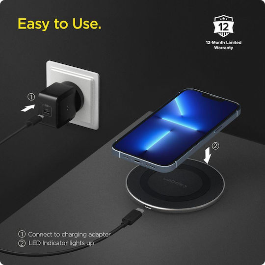 Spigen Kabelloses Ladegerät (Qi Pad) 15W Schwarzs (ArcField PF2104G)