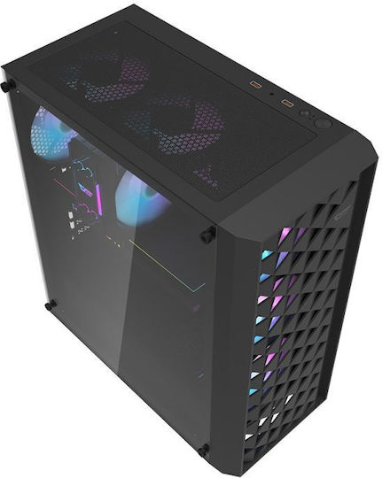 Darkflash DK351 Gaming Midi Tower Κουτί Υπολογιστή με Πλαϊνό Παράθυρο Μαύρο