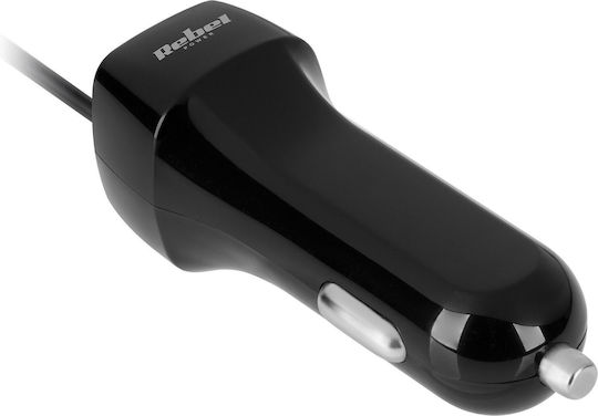 Rebel Auto-Ladegerät mit einem Anschluss: 1xUSB mit Kabel Typ-C,TC-TC Schwarz Farbe