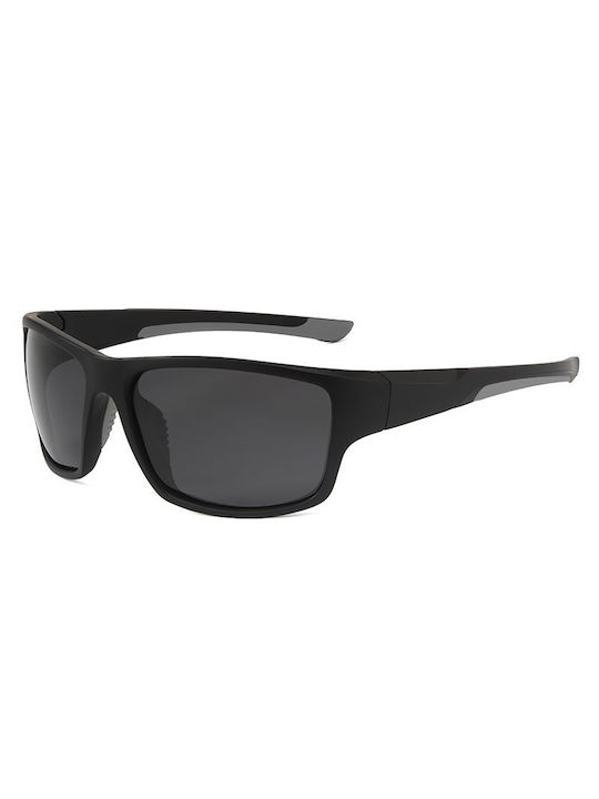 Polareye PTE2152 Men's Sunglasses with Black / Grey Plastic Frame and Black Polarized Lens