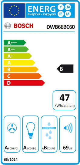 Bosch Απορροφητήρας Καμινάδα 60cm Μαύρος