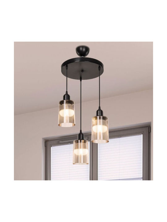 Pakketo PWL-1195 Pendant Light Three-Light for Socket E27 Black