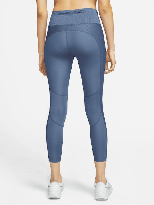 Nike Women's Cropped Running Legging Dri-Fit Diffused Blue