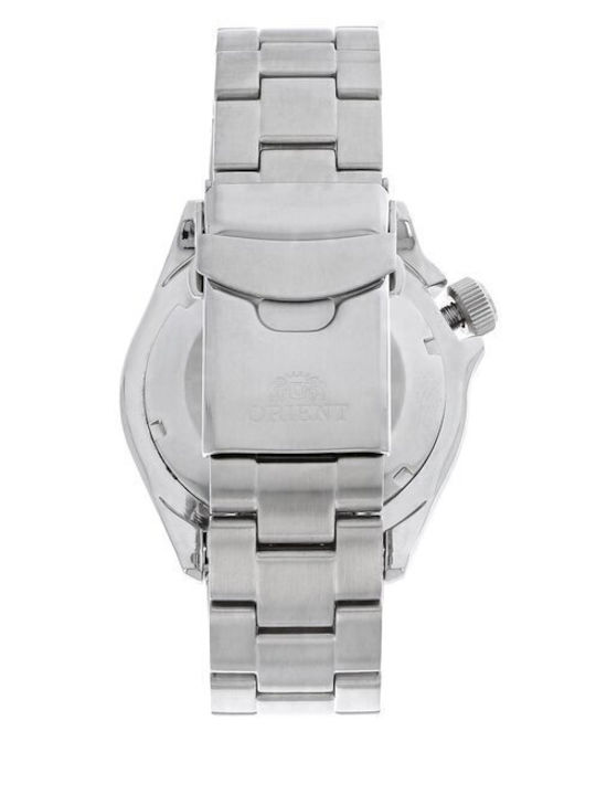 Orient Ανδρικό Ρολόι 43mm Αυτόματο με Ασημί Μεταλλικό Μπρασελέ