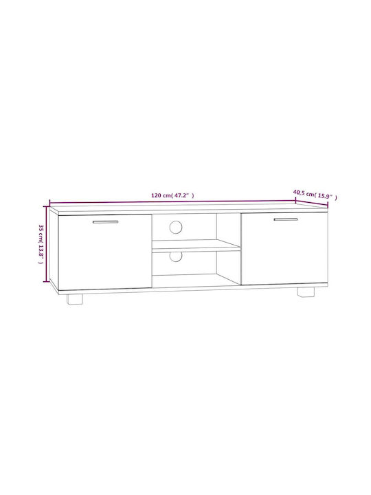 TV-Ständer Rauch Eiche M120xT40,5xH35cm