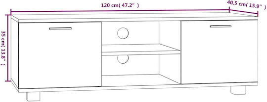 TV Stand Smoky Oak M120xD40.5xH35cm