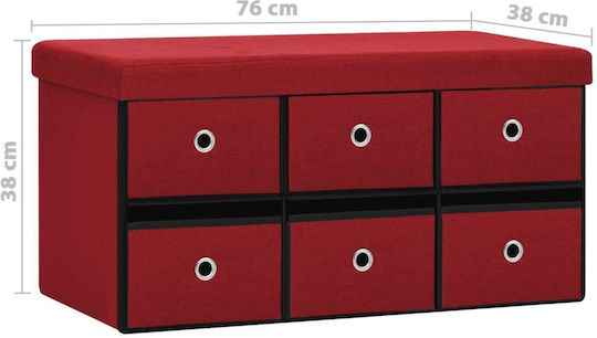 Fabric Shoe Organizer with 6 Shelves Bordeaux 76x38x38cm