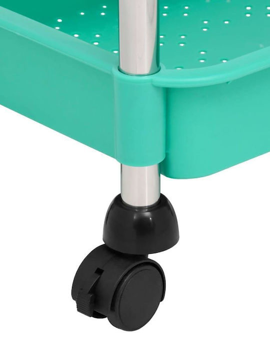 vidaXL Metallic Kitchen Trolley 5 Tiers Green 40x22x116cm
