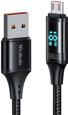 Mcdodo CA-1070 Geflochten / LED USB 2.0 auf Micro-USB-Kabel Schwarz 1.2m (CA-1070) 1Stück