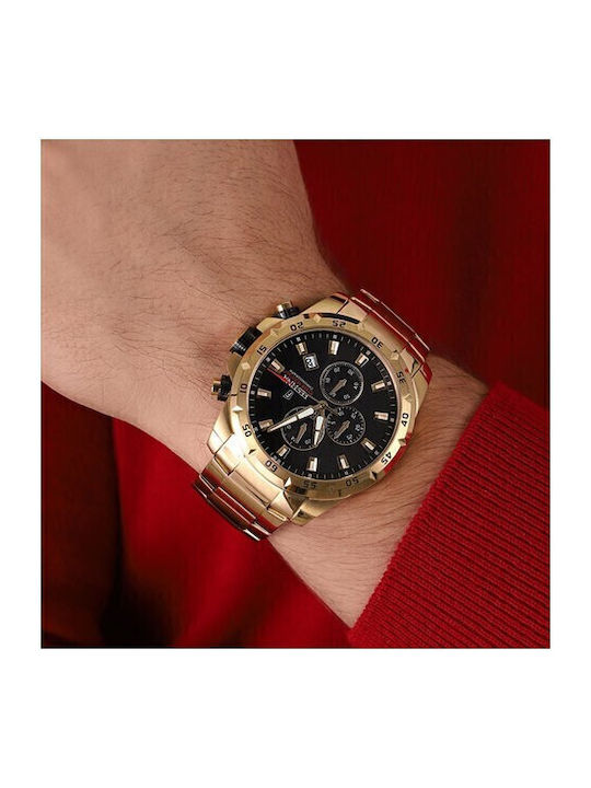 Festina Men's Watch 45mm Chronograph Battery with Gold Metal Bracelet