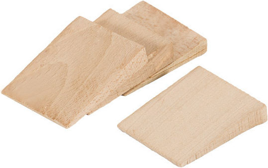 Wedge Wooden Door Stopper Beige 4pcs