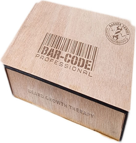 Barcode Professional Beard Growth με Beard Roller 0.5mm, 4xBeard Tonic 10ml & Wood Box