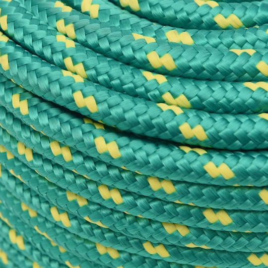 vidaXL Σχοινί Πλεκτό 12mm 25m από Πολυπροπυλένιο Πράσινο