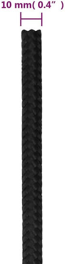vidaXL Rope Knitted 10mm Black