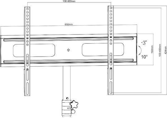 Focus Mount Fixed T364 Βάση Τηλεόρασης Δαπέδου έως 65" και 35kg